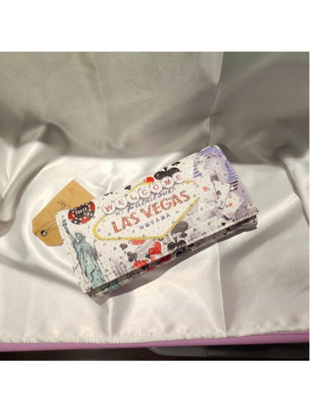 Las Vegas Bedazzled Wallet White Black
